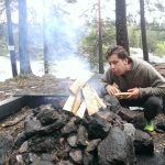 fire making during camping tour