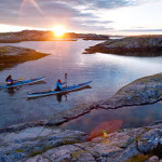 archipelago sunset in stockholm kayaking