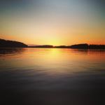 sunset swedish lake